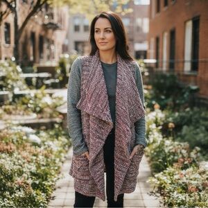 Lucky Brand Asymmetrical Wool Blend Sweater Jacket, Size XL